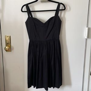 Aqua a-line dress in black cotton